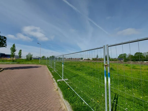 Abgegrenztes Hundeauslaufgebiet Dem Häuser Zevenhuizen Den Niederlanden Gebaut Werden — Stockfoto