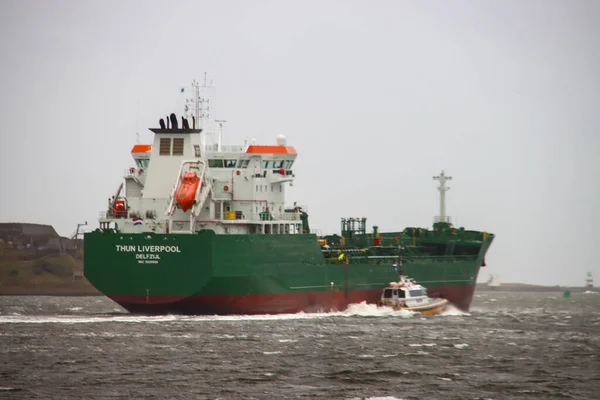 Oli Und Chemietanker Thun Liverpool Fahren Ijmuiden Die Nordsee — Stockfoto