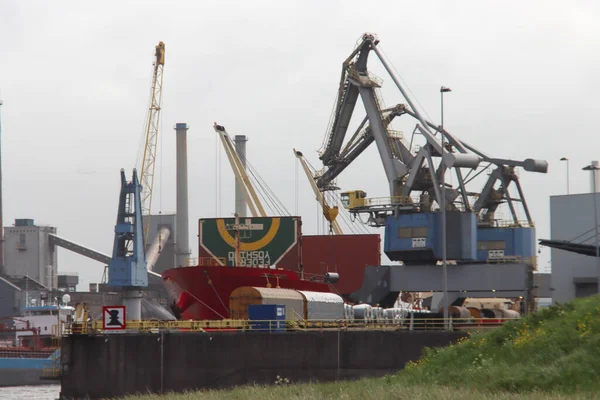 貨物船フェデラル吉野はオランダのタタ アイムデンで鋼のロールでロードされています — ストック写真