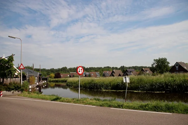 Canal Anel Zuidplaspolder Longo Cidade Velha Nieuwerkerk Aan Den Ijssel — Fotografia de Stock