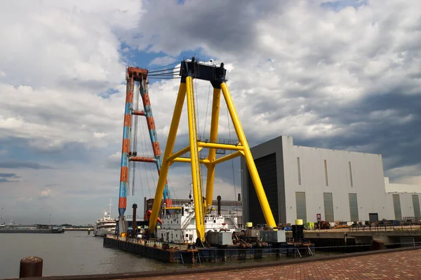 Hebo Crane Made Heavy Lifting Floating Crane Harbour Rotterdam — 图库照片