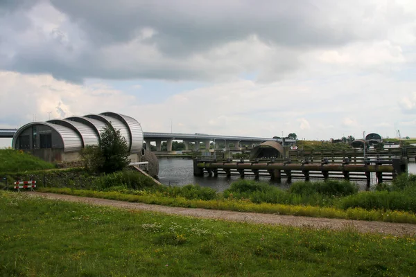 Ramspolkering Water Bellows Weir Ens High Water Protection Netherlands — стоковое фото