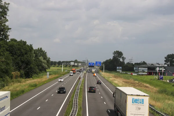 Trafic Sur Autoroute A28 Wezep Direction Zwolle Amersfoort Aux Pays — Photo