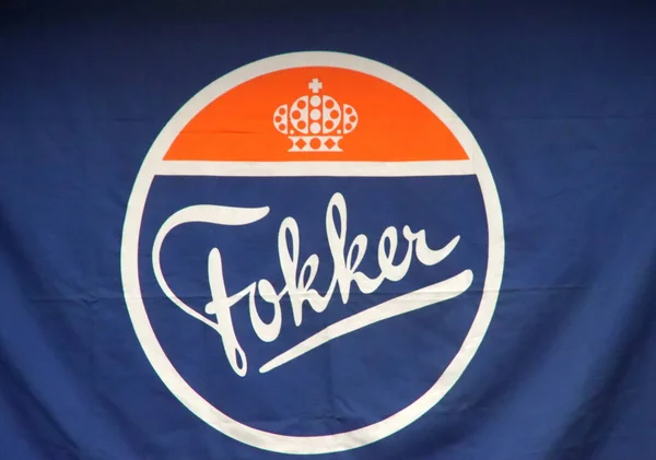 Logo Former Aircraft Builder Fokker Netherlands Which Went Bankrupt 1996 — Stock Photo, Image