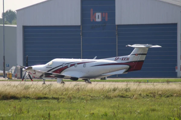 Kkw Private Pilatus Rotterdam Aeropuerto Haya Los Países Bajos — Foto de Stock