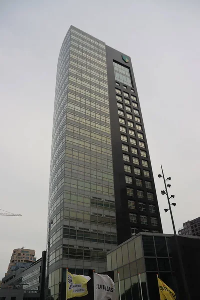 Buidings Train Metro Tramstation Amsterdam Zuid Heart Financial District Netherlands —  Fotos de Stock