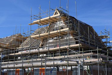 Gouda, Hollanda - 28 Eylül 2025 - Westergouwe yerleşim bölgesinde Gouda 'nın genişletilmesi için yeni konut inşaatı