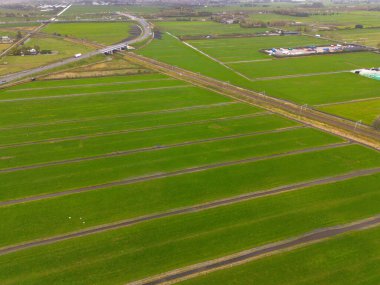 Cortelande, Hollanda - 16 Ekim 2025 - Cortelande Bölgesi, Zuidplaspolder 'daki yeni Zuidplas köyü. Burada 8000 ev, bir iş parkı ve bir orman olmalı. Burası Moordrecht ve Zeve topraklarında bulunan yepyeni bir köy.