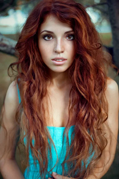 Девушка с рыжими волосами Лицензионные Стоковые Изображения