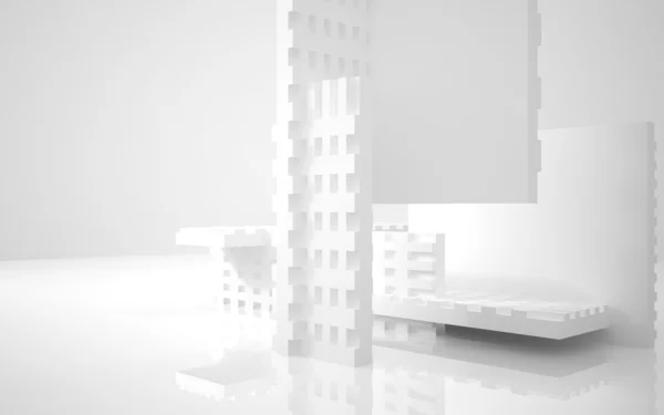 Architecture abstraite. bâtiment abstrait blanc sur fond blanc . — Photo