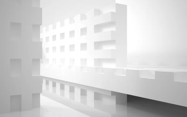 สถาปัตยกรรมนามธรรม อาคารสีขาวนามธรรมบนพื้นหลังสีขาว . — ภาพถ่ายสต็อก