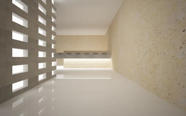 Empty interior of limestone and concrete — Stock Photo, Image