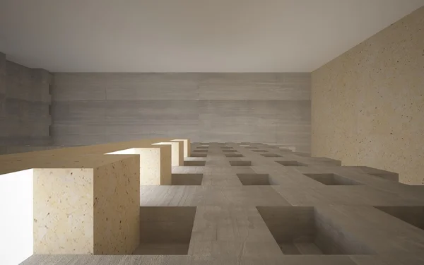 Leeres Innere aus Kalkstein und Beton — Stockfoto