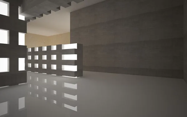 Пустой интерьер из известняка и бетона — стоковое фото
