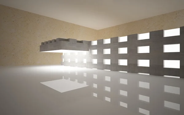 Empty interior of limestone and concrete — Stock Photo, Image