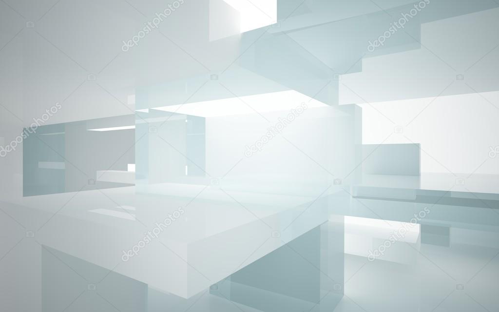 Abstract Interior Of Glass Blocks Stock Photo