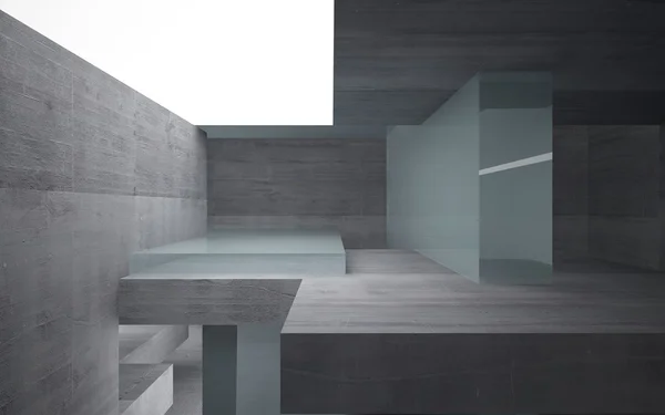 Vuoto scuro astratto interno stanza di cemento — Foto Stock