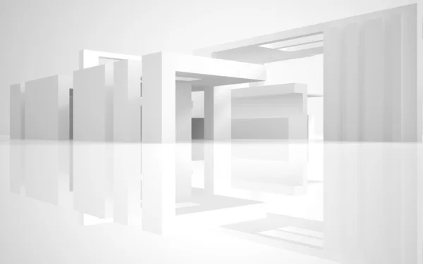 Abstract architectuur. abstract witte gebouw op een witte achtergrond. — Stockfoto