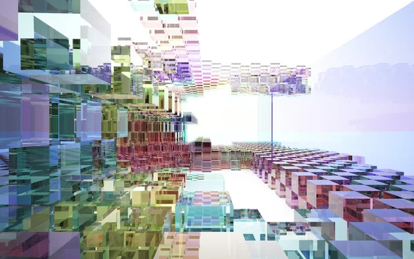 Abstrakt inre av färgade glasblock — Stockfoto