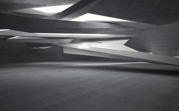Interior vacío habitación de hormigón abstracto oscuro — Foto de Stock