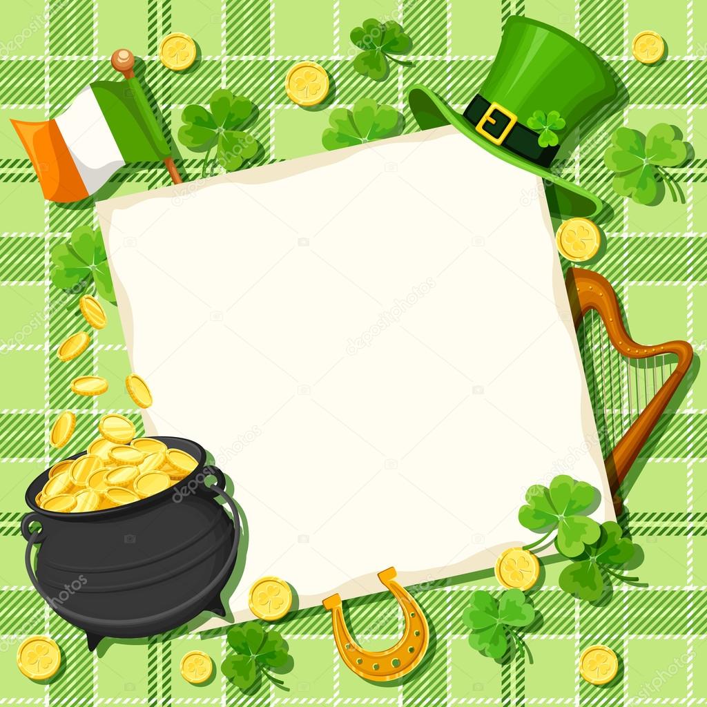 St. Patrick's day card. Vector eps-10.