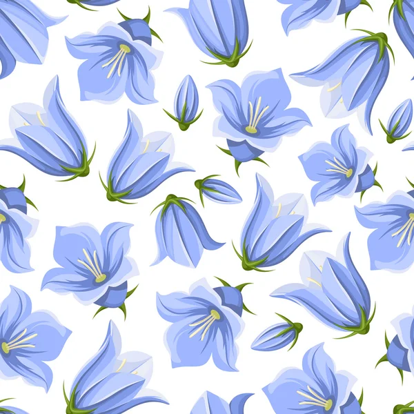 Padrão sem costura com flores bluebell. Ilustração vetorial . — Vetor de Stock