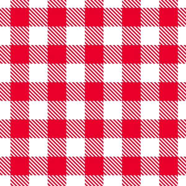 Red gingham pattern. Vector seamless texture. — Stock Vector