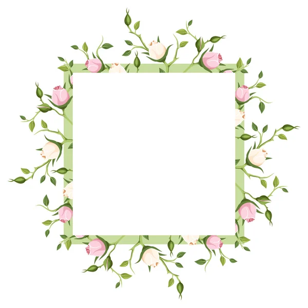 Arrière-plan avec des bourgeons roses et blancs. Illustration vectorielle . — Image vectorielle