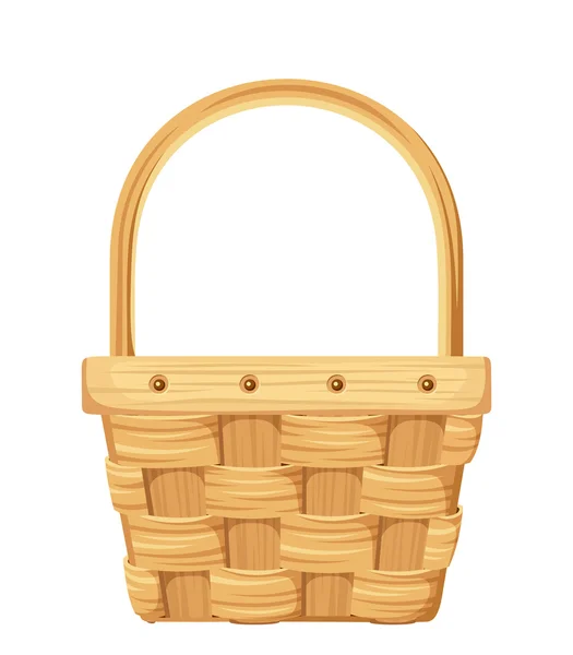 Empty wicker basket. Vector illustration. — Stock Vector