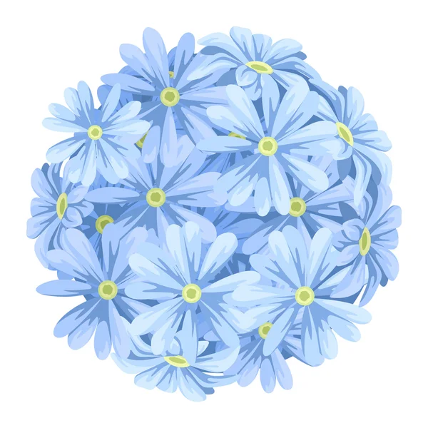 Blue flowers ball bouquet. Vector illustration. — Stock Vector