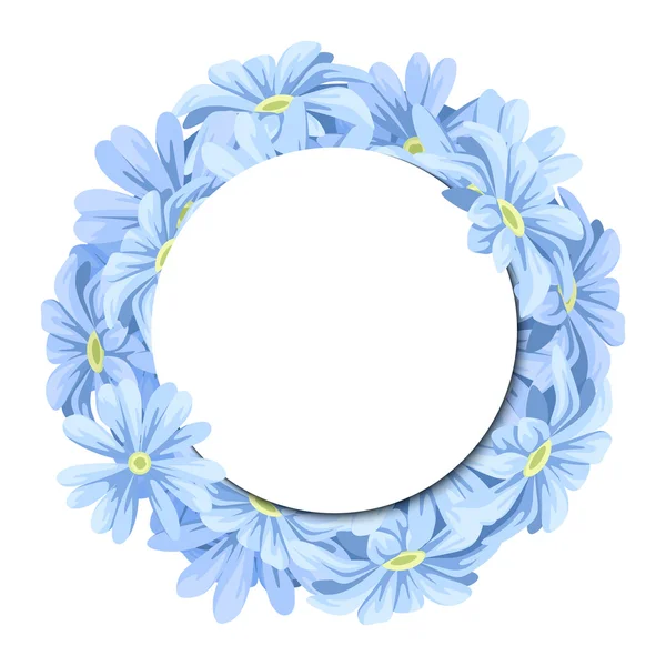 Vector kaart met blauwe bloemen. EPS-10. — Stockvector