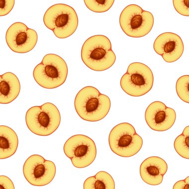 Şeftali tatlısı ile Seamless modeli. Vektör çizim.