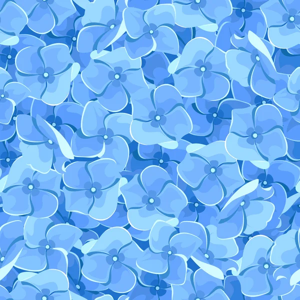 Ομοιογενές φόντο με μπλε hydrangea ανθίζει. Vector εικονογράφηση. — Διανυσματικό Αρχείο