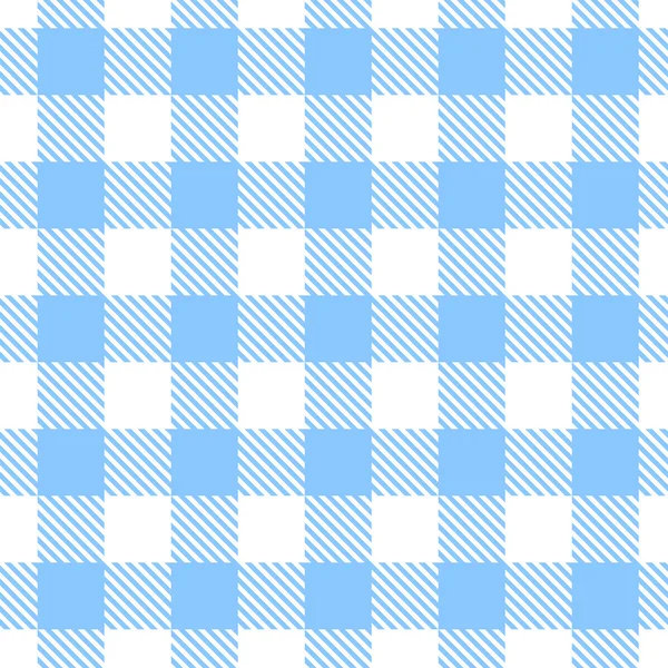 Blue gingham pattern. Vector seamless texture. — Stock Vector