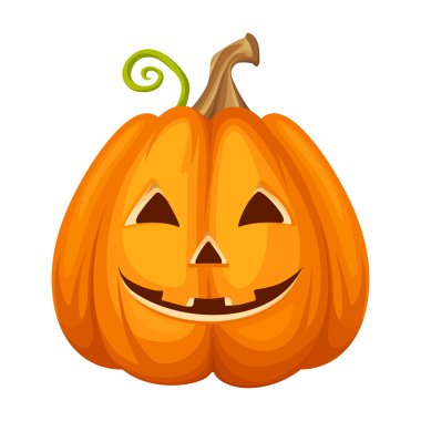 Jack-o-lantern. Cadılar Bayramı Balkabağı. vektör çizim.