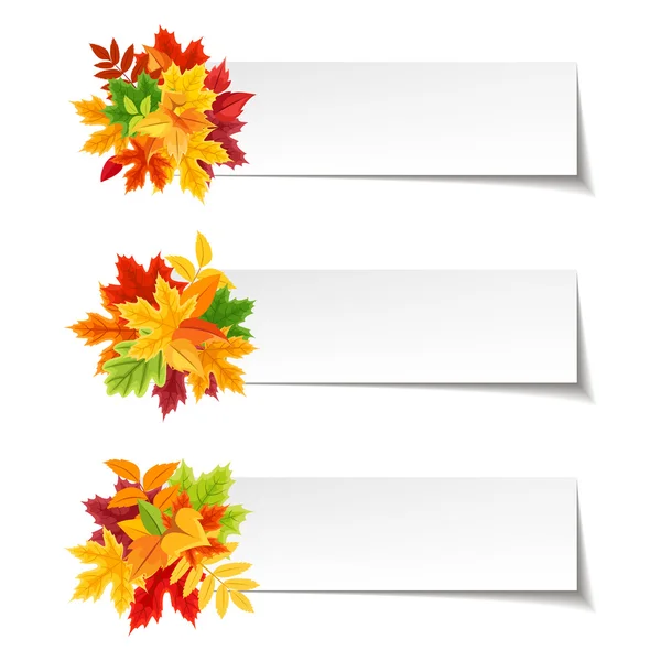 Banner vektor dengan daun musim gugur berwarna-warni . - Stok Vektor
