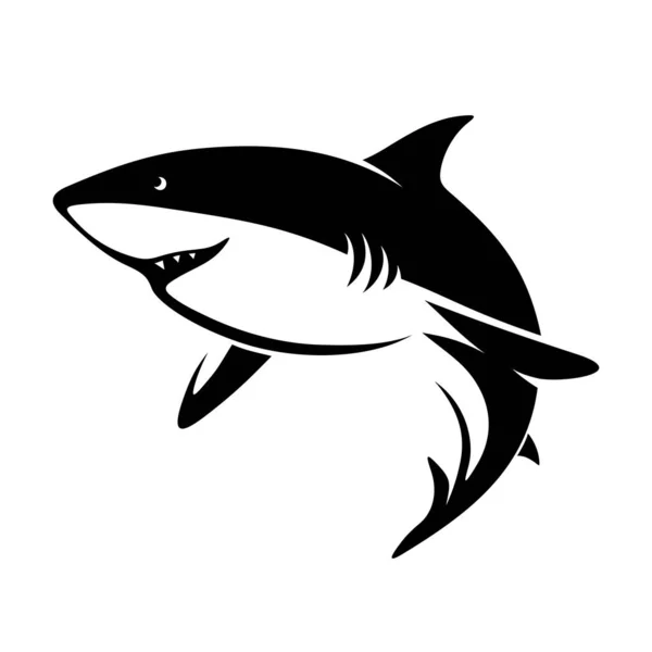 Silhouette Vectorielle Noire Requin — Image vectorielle