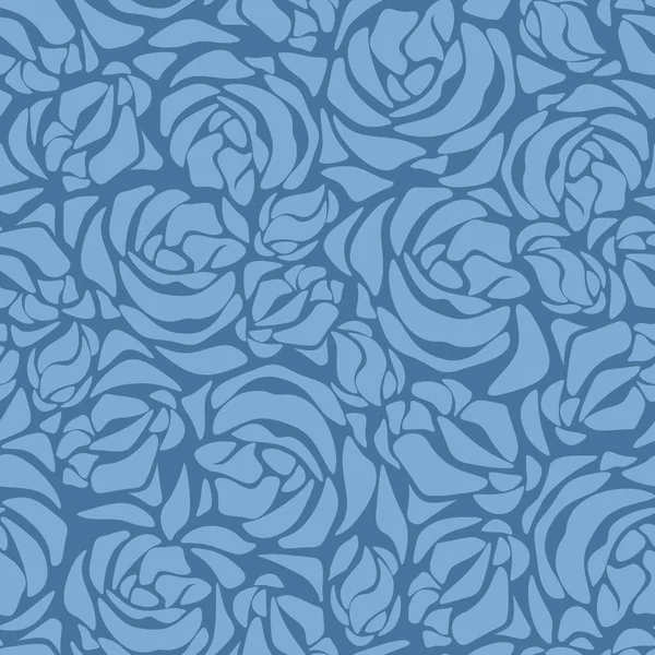 Padrão Floral Azul Sem Costura Vetorial — Vetor de Stock