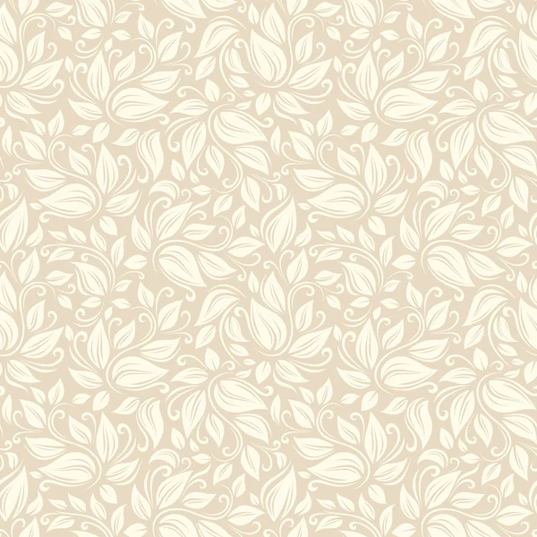 Seamless beige floral pattern. Vector illustration. — Stock Vector