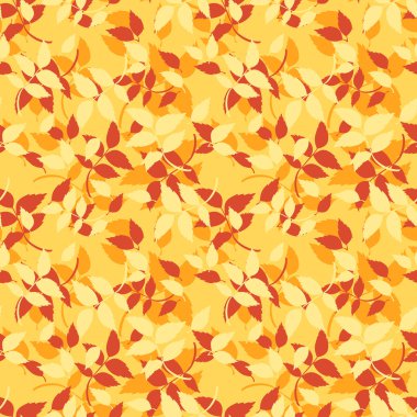 seamless modeli ile kırmızı, turuncu ve sarı sonbahar yaprakları. vektör çizim.