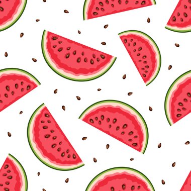 Seamless background with watermelon slices. Vector illustration. clipart
