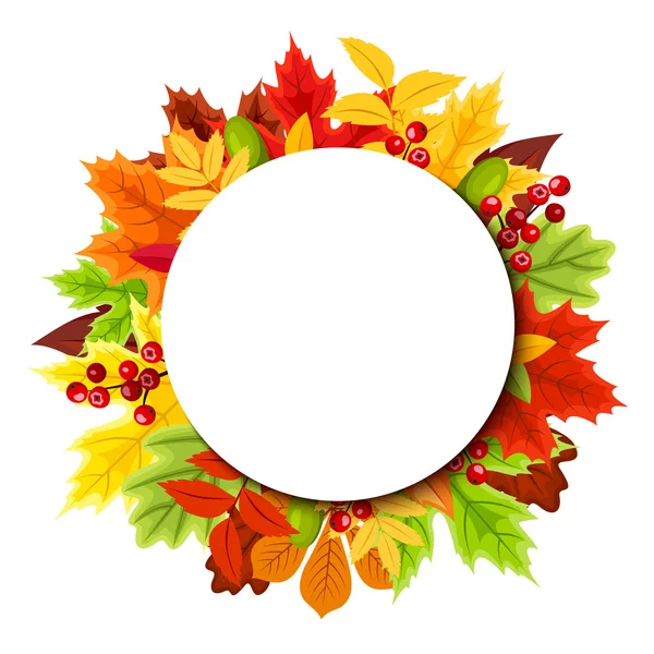 Background with colorful autumn leaves. Vector illustration. — Stock Vector