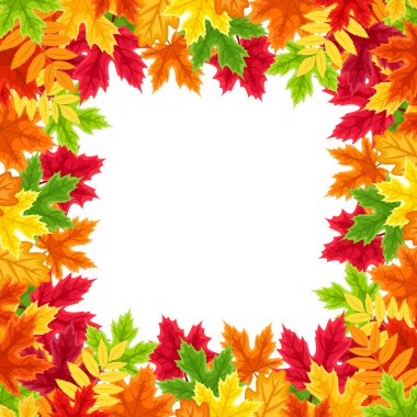 sonbahar renkli çerçeve bırakır. vektör çizim.