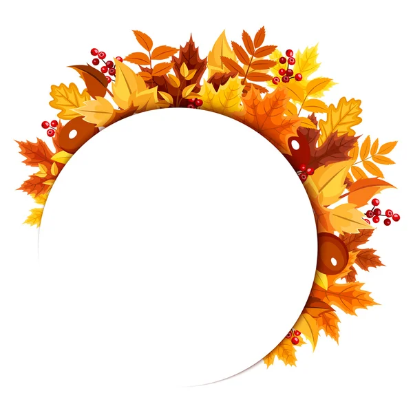 Fondo con hojas de otoño. Ilustración vectorial. — Vector de stock