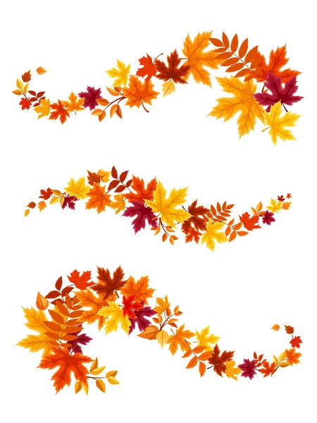 Feuilles colorées d'automne. Illustration vectorielle . — Image vectorielle