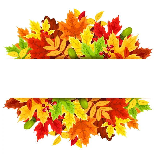 Fondo con hojas de otoño de colores. Ilustración vectorial . — Archivo Imágenes Vectoriales