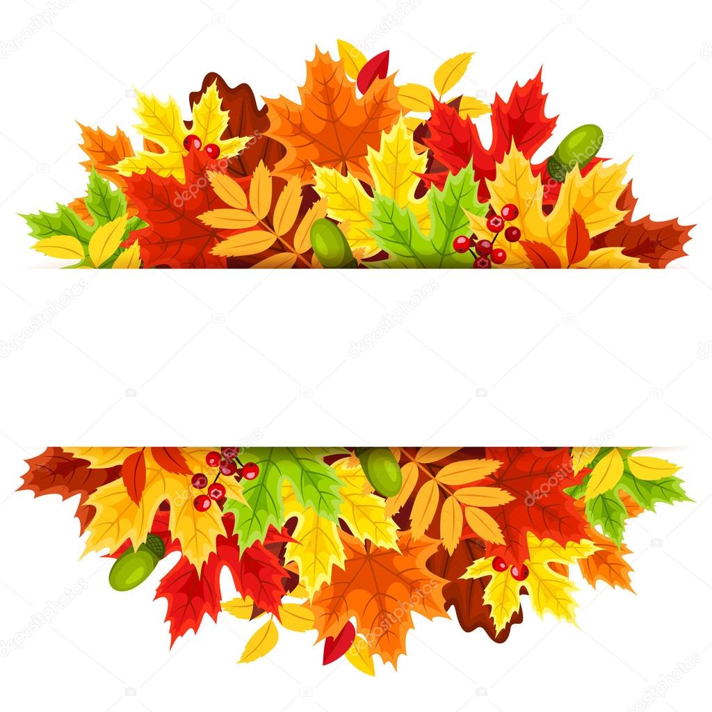 Background with colorful autumn leaves. Vector illustration.