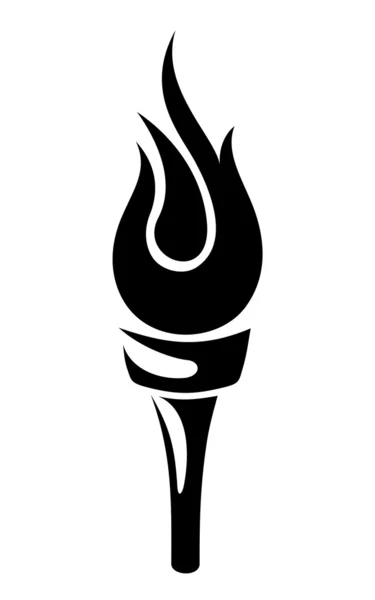 Torch. Vector black silhouette. — Stock Vector