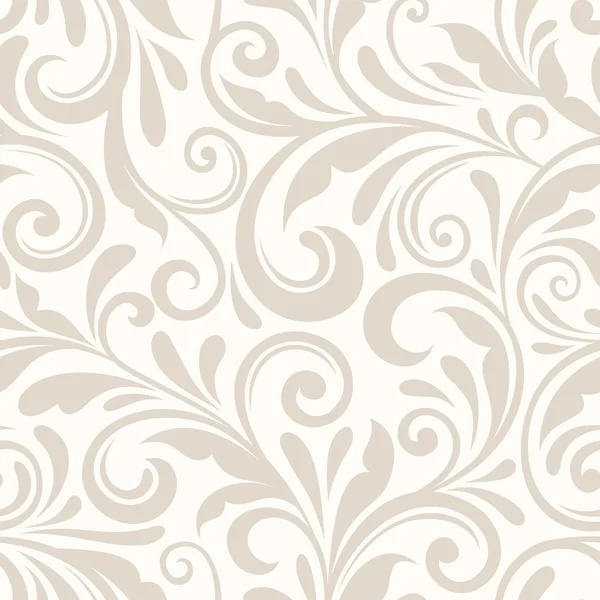 Vintage patrón floral beige sin costuras. Ilustración vectorial . — Archivo Imágenes Vectoriales