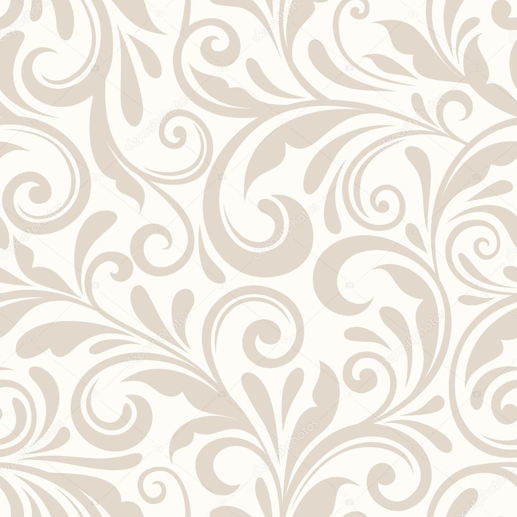 Vintage seamless beige floral pattern. Vector illustration.